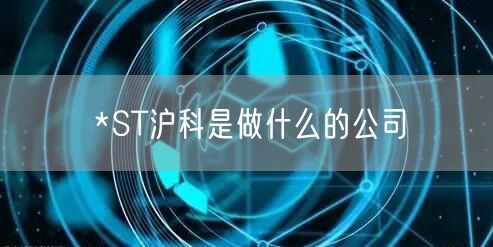 *ST沪科是做什么的公司