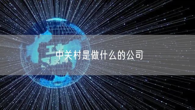 中关村是做什么的公司